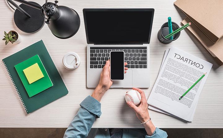 Image of Laptop Phone Baseball